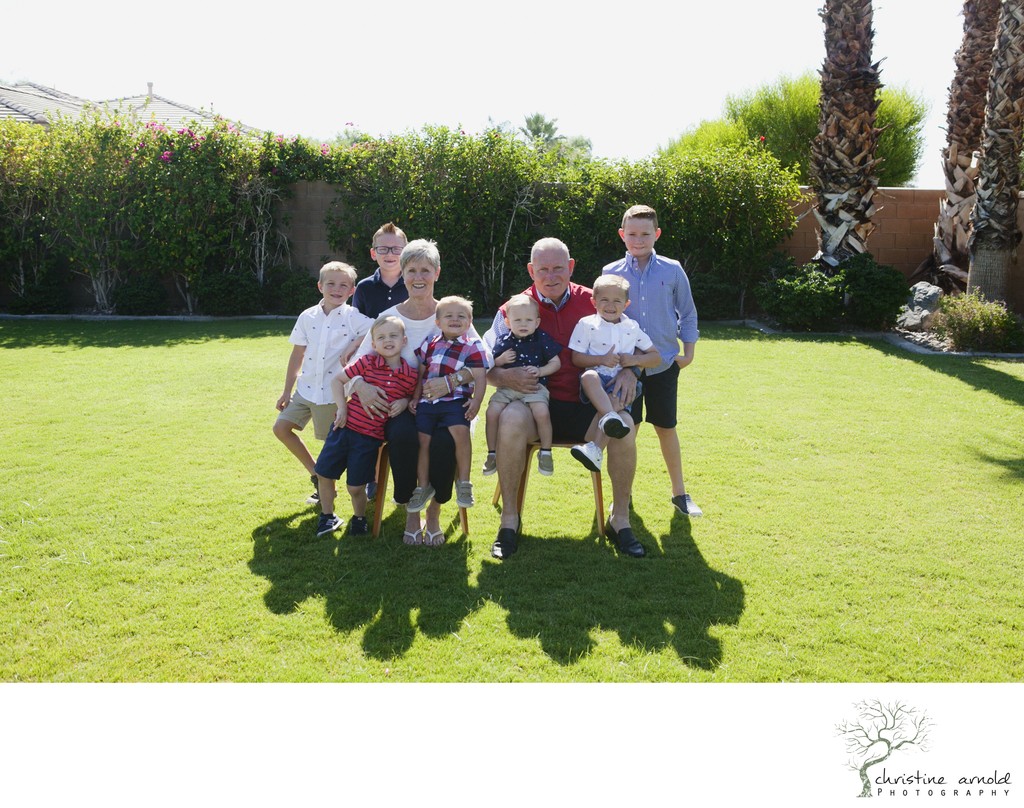 Grandparents with grandkids at Indio photo session