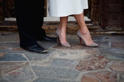 Palm Springs Wedding Details - Shoes on Bride and Groom