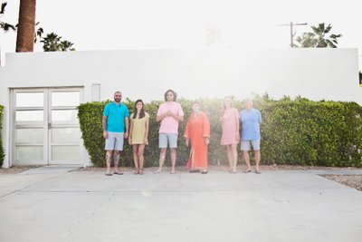 Palm Springs mid-mod inspired family photography