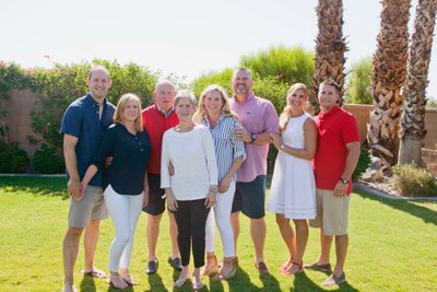 Family gathering photos at home in Indio California