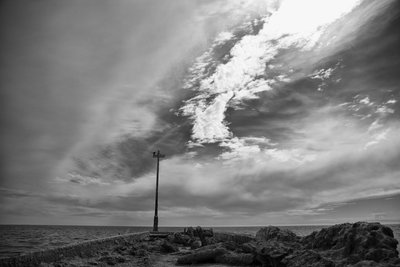 Salton Sea California grungy black and white film photo
