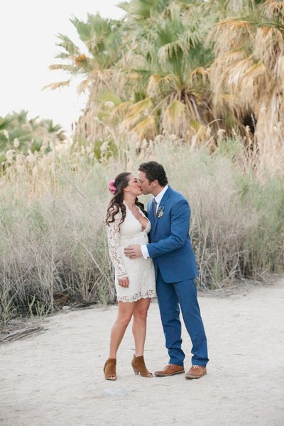 Newlyweds in Palm Springs, California
