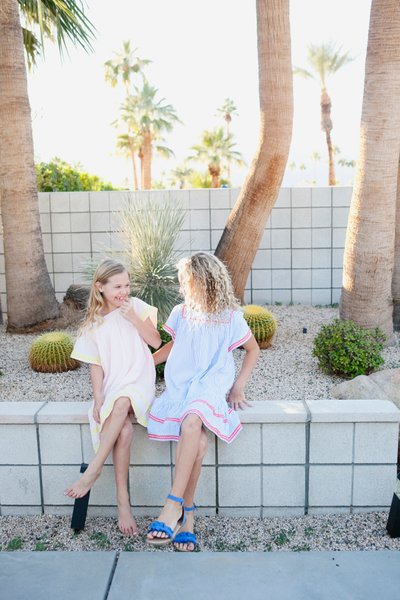Palm Springs family photos at mid-century modern home