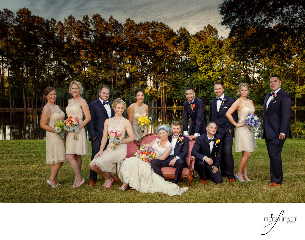 Rustic Rose bridal party by Conroe Wedding Photographer