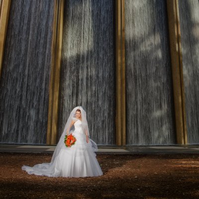 Houston Wall of Water Wedding Bridal Portriats
