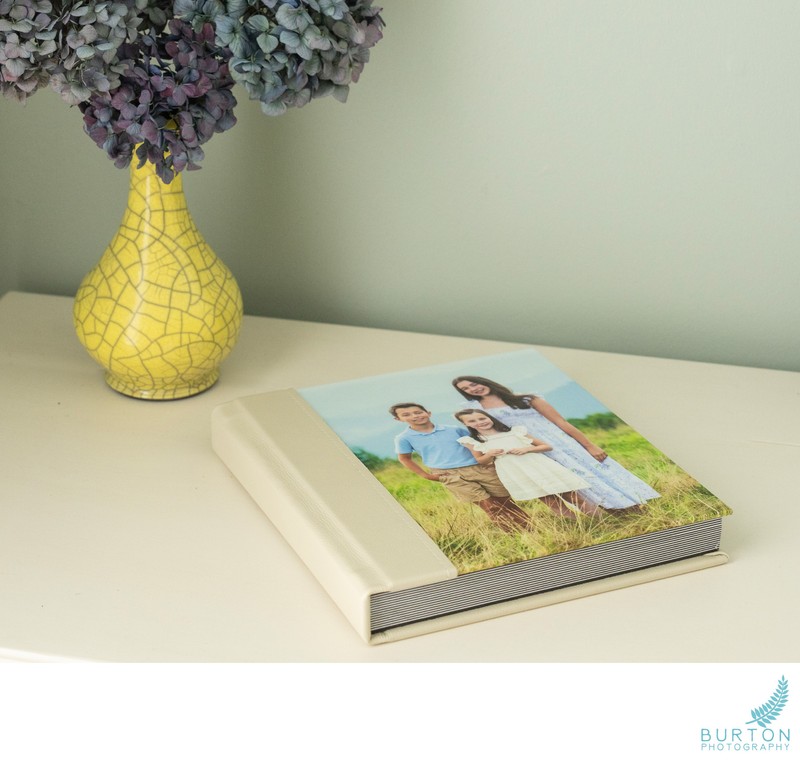 Custom portrait album, children’s portraits, Boone NC