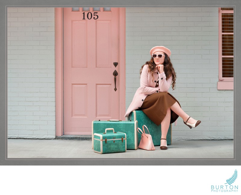 Vintage Senior Portrait | Blue Ridge Tourist Court NC