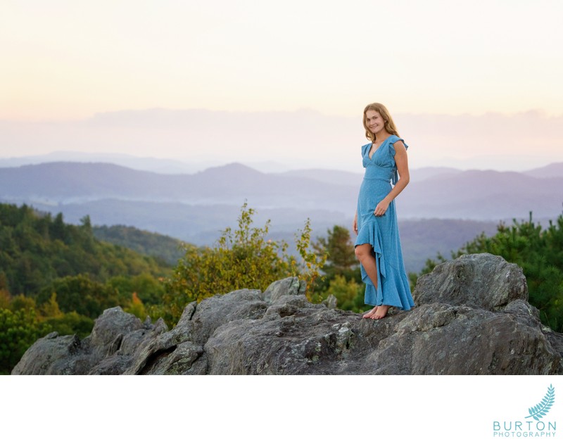 Senior Portrait on Rocky Overlook | Blue Ridge Parkway, NC