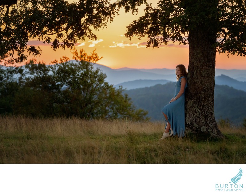 Senior Portrait at Sunset | Doughton Park, NC