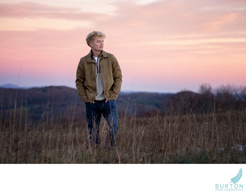 Senior Portrait at Blue Ridge Sunset | Boone, NC