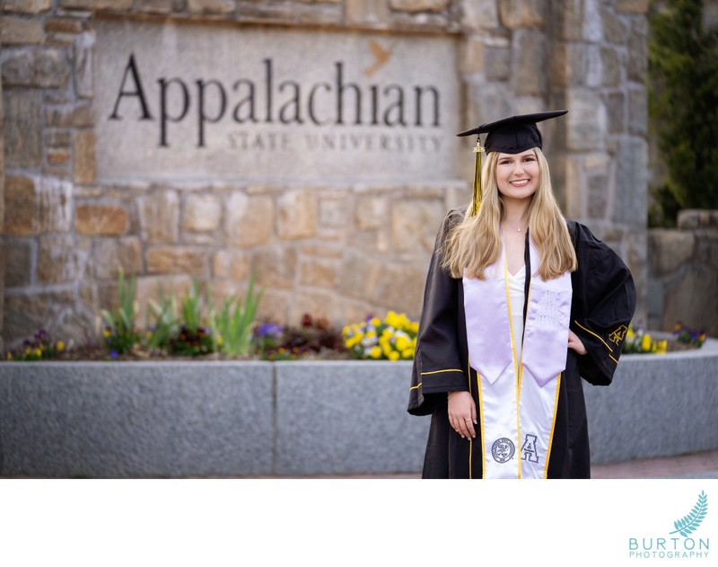 App State Grad Portrait | Entrance Sign, Boone, NC