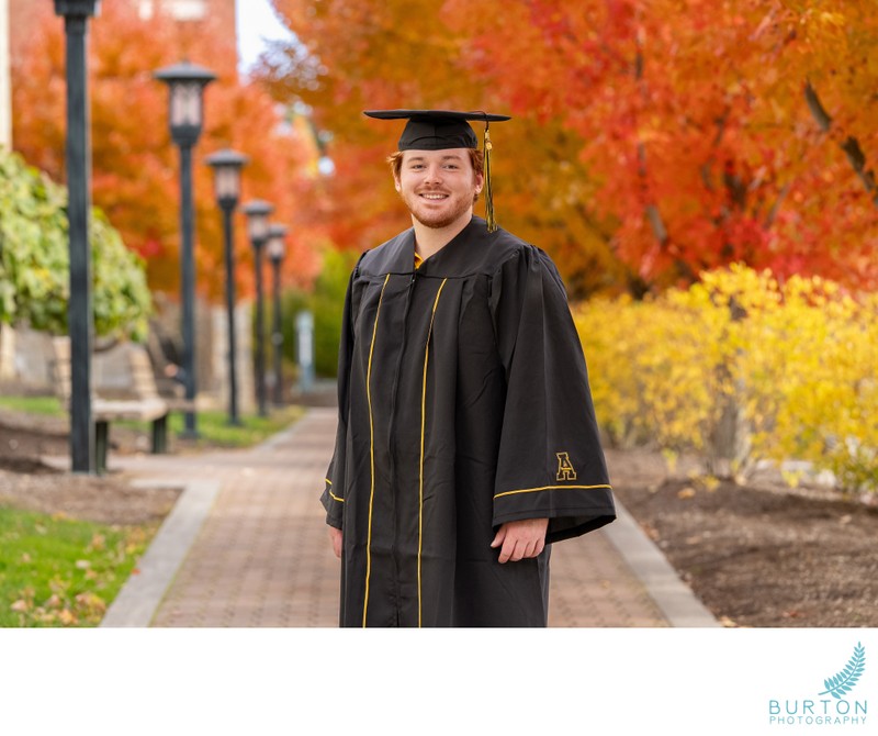 App State Grad Portrait in Fall Color | Boone, NC