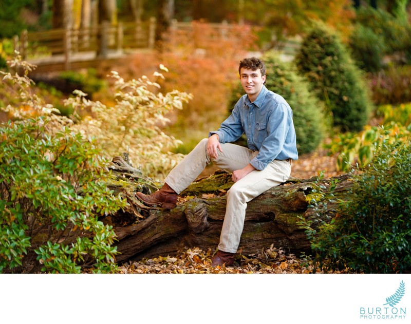 Senior Portrait in Boone NC Gardens