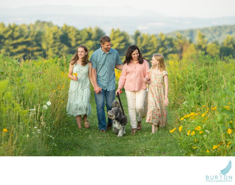 Family Walking Dog | Doughton Park, Blue Ridge Parkway