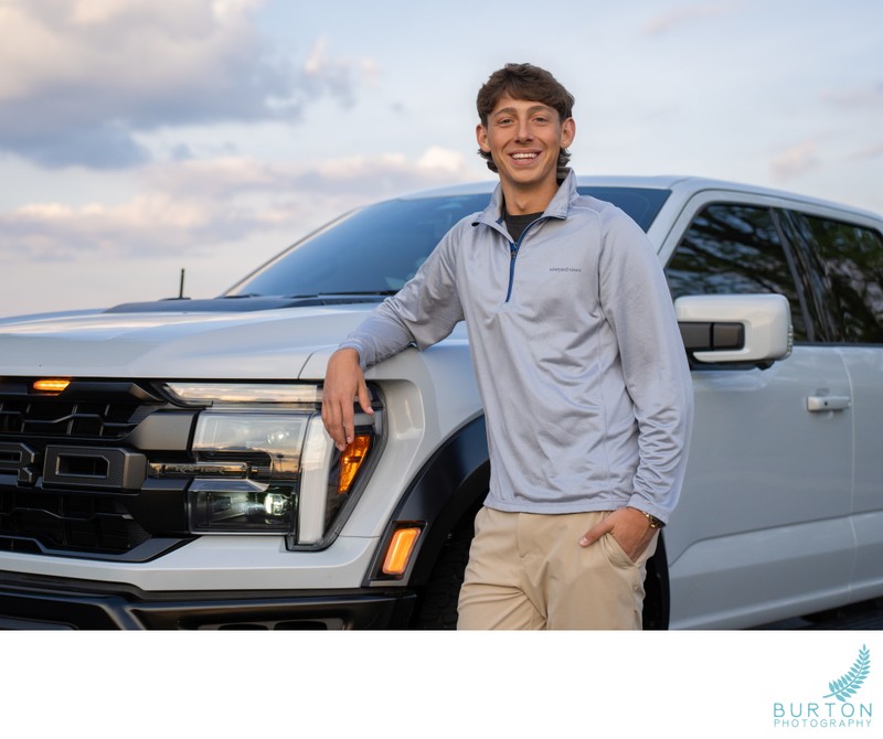 Senior Portrait with Truck | Blue Ridge Parkway NC