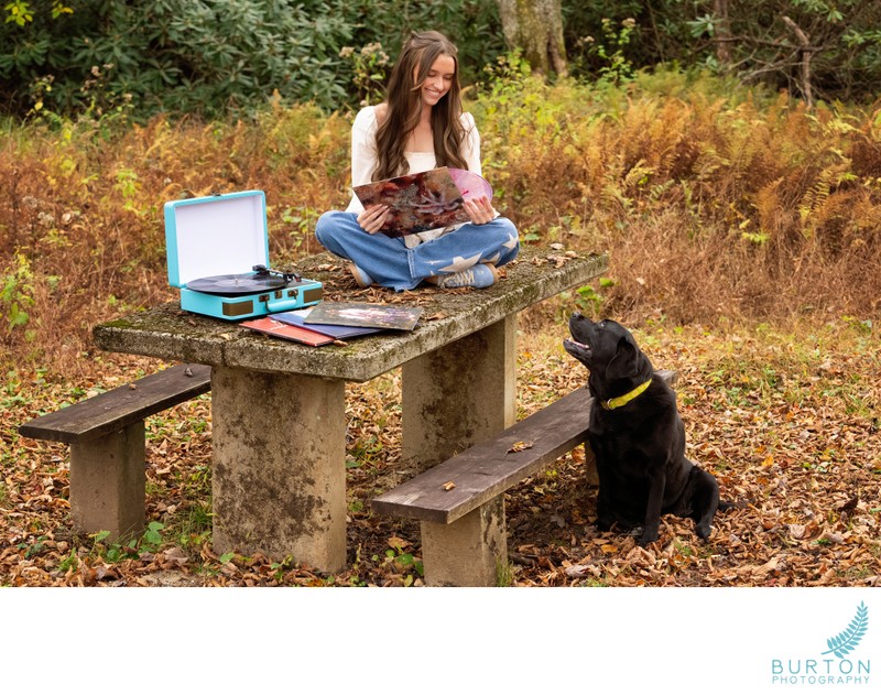 Senior Portrait with Dog | Julian Price Park, NC