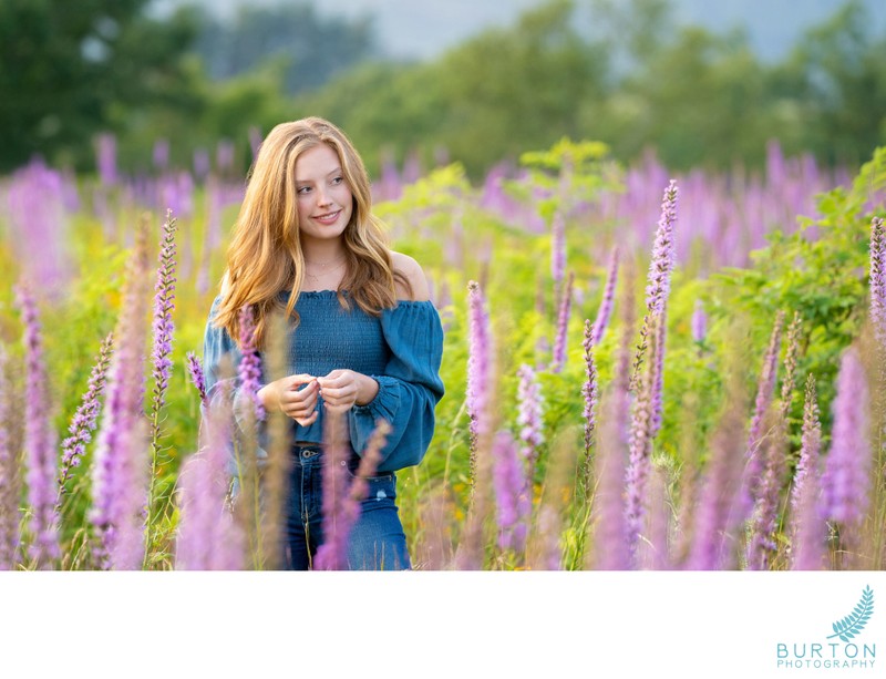 Senior Portraits in Wildflowers | Doughton Park NC