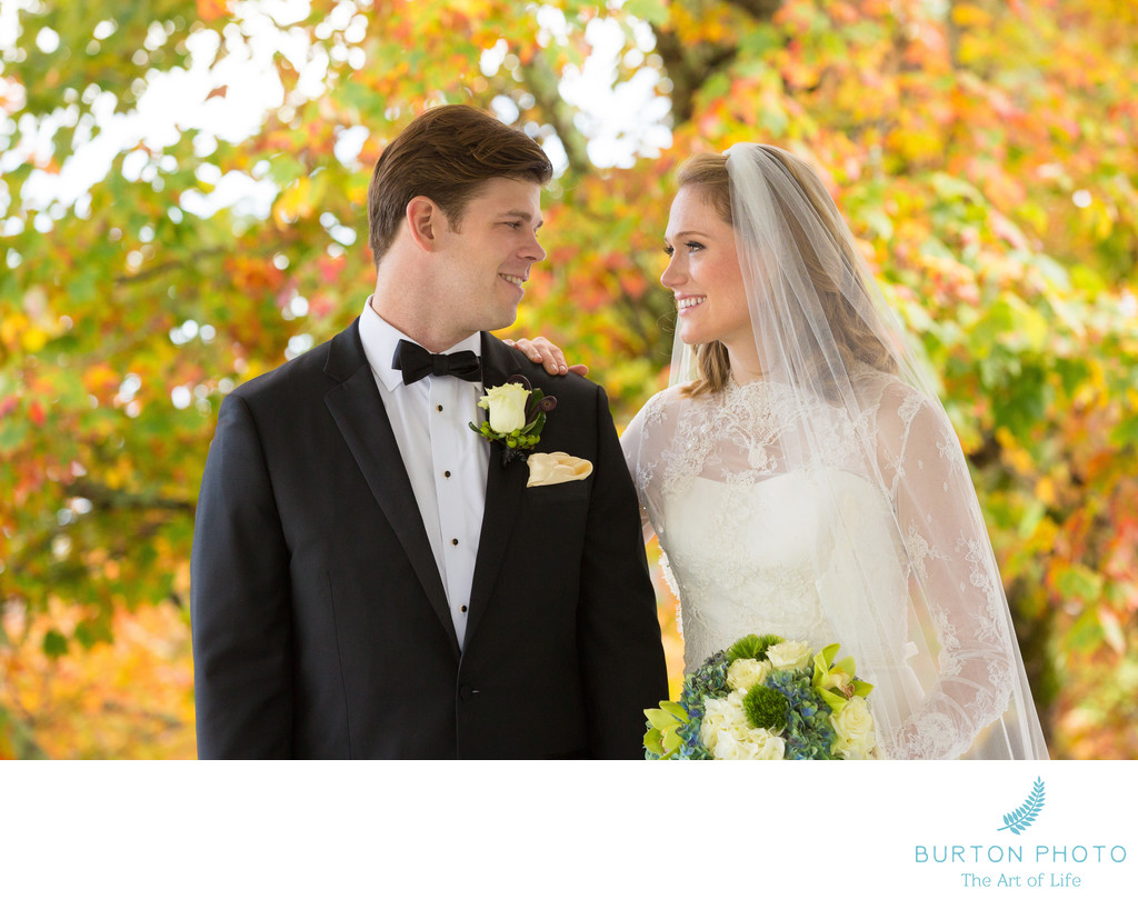 Wedding Photo Blowing Rock Country Club Bride and Groom