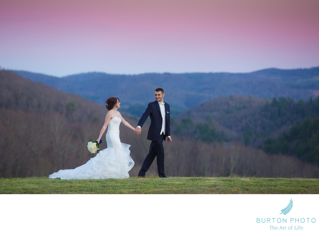 Ashe County Wedding Photo Bride and Groom Mountain View