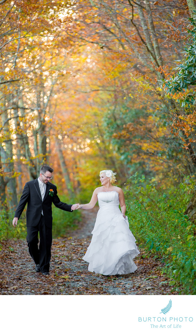 Banner Elk Winery Wedding Photo Fall Country Road Wedding