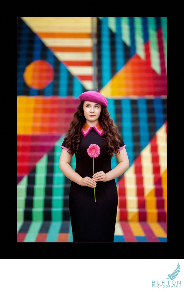 Senior Portrait at Turchin Mural | Boone, NC