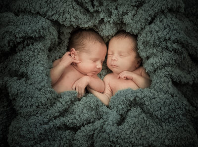 Newborn Twin Boys Portrait Boone