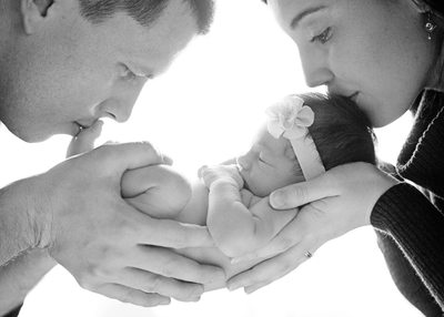 Winston-Salem Newborn Portrait with Mom and Dad