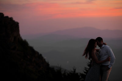 Grandfather Mountain Sunset Engagement Portrait