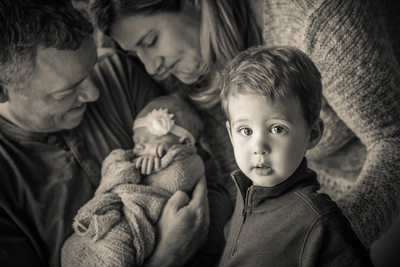 Boone Family Portrait With Newborn
