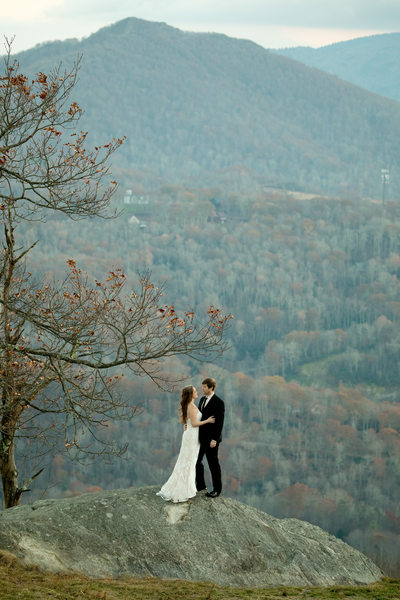 Wedding Photo at Banner Elk Cliff