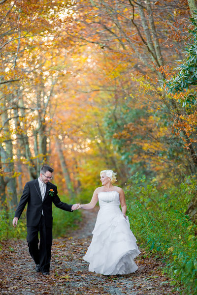 Banner Elk Winery Wedding Photo Fall Country Road