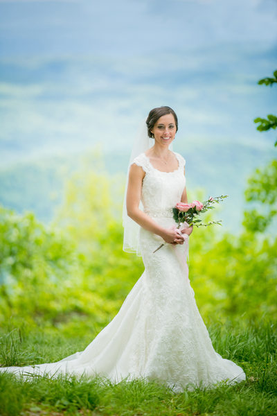 Ashe County Wedding Photo Bridal Portrait Mountain Veiw