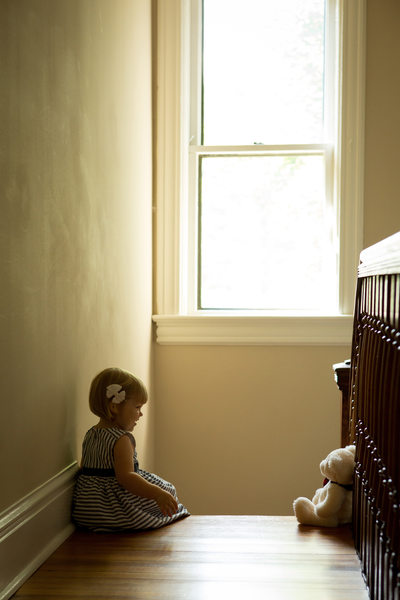 Portrait of Girl and Teddy in Asheville