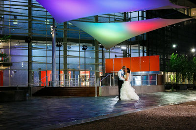 Night wedding photography Mesa Arts Center