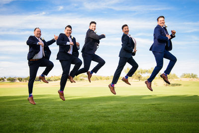 Fun Groomsmen Jumping Photo