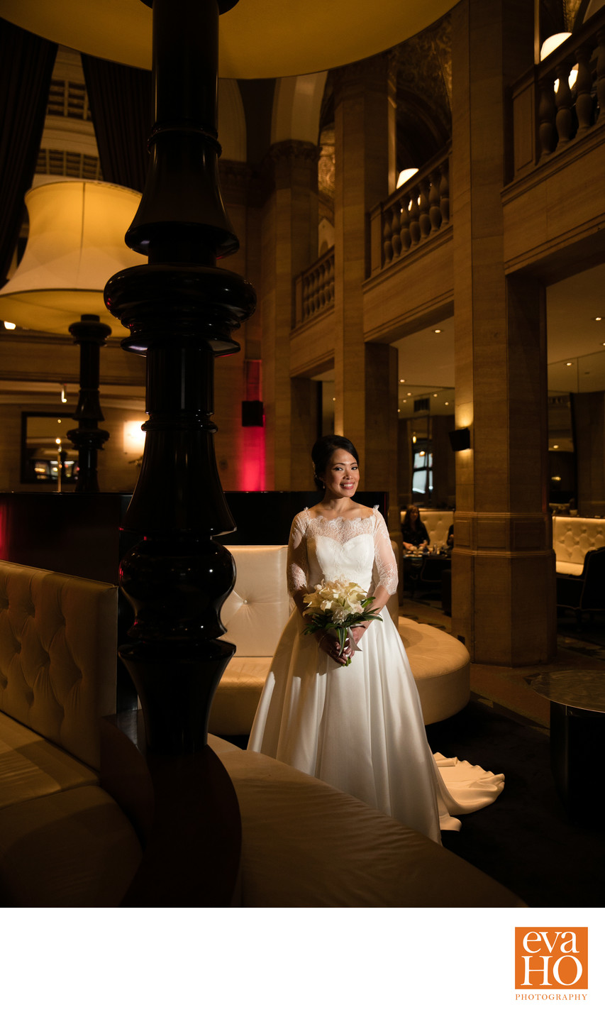 Bridal Portrait at the W Chicago City Center Lobby