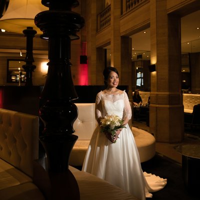 Bridal Portrait at the W Chicago City Center Lobby