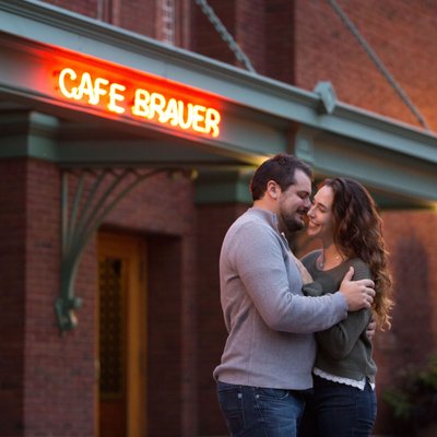 Cafe Brauer Engagement Picture