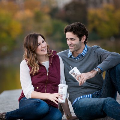 Lincoln Park North Pond Engagement Couple with Chipotle