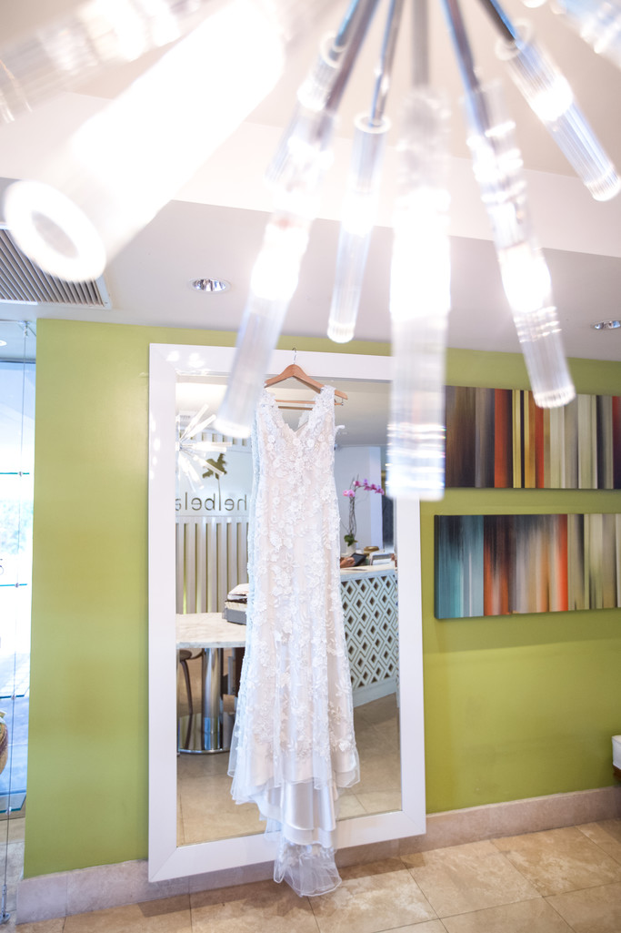 Dreamy Bridal Gown Hanging At The Belamar Hotel In Manhattan Beach