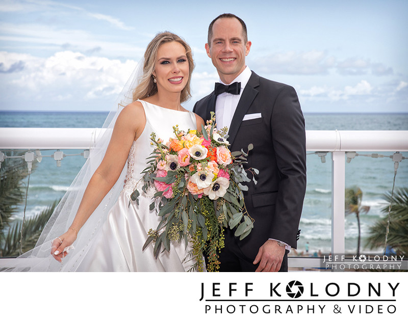 Bride and Groom photo taken at the Hilton Fort Lauderdale