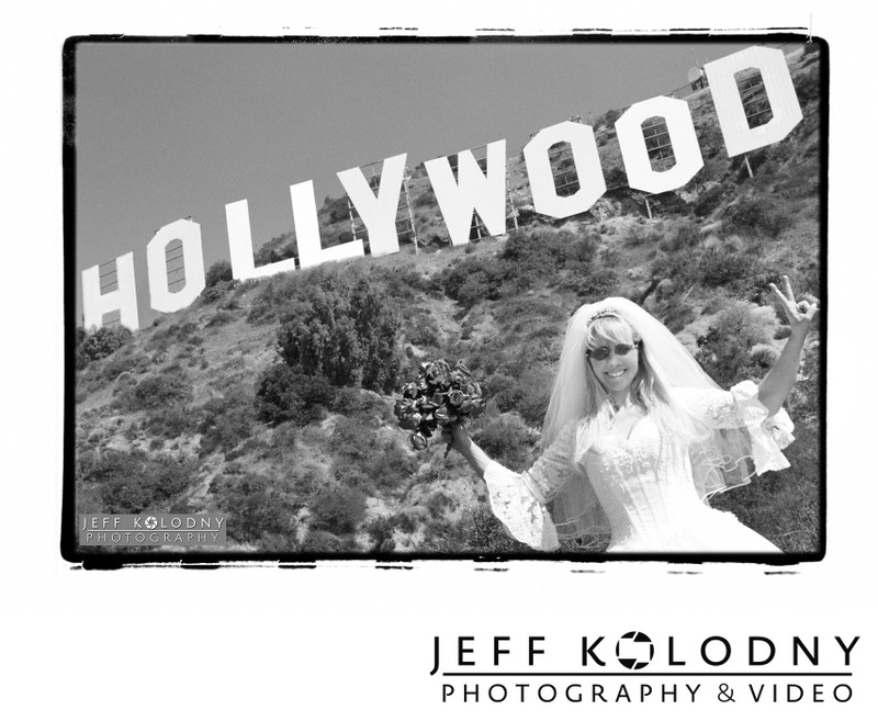 Bride at The Hollywood Sign