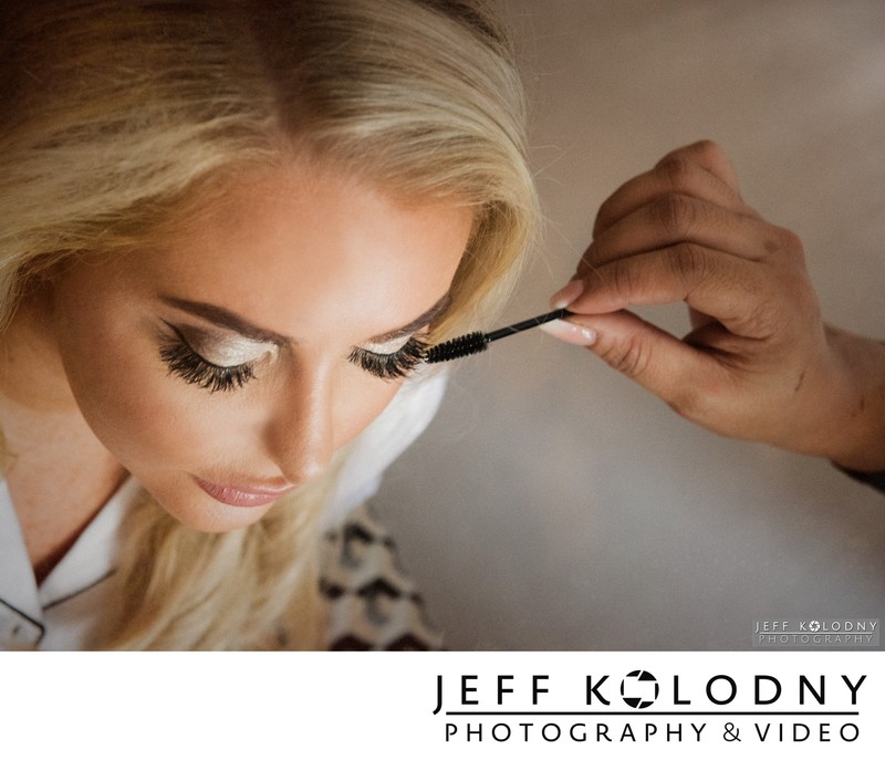 Bride's eyelashes photographed at PGA National