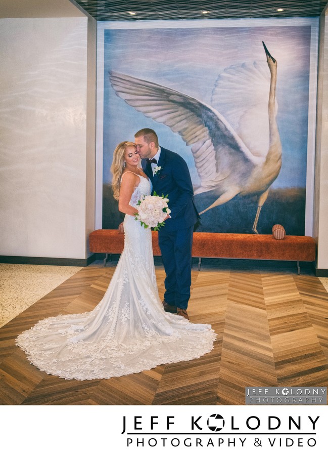 Bride and Groom in the PGA lobby