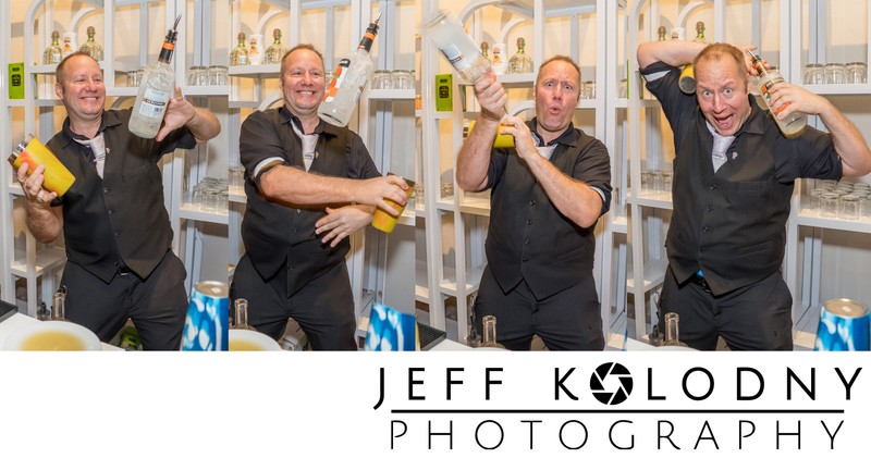 Bartender showing off at a Boca Raton event.
