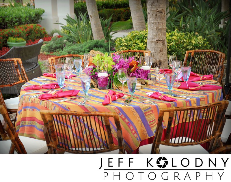 Table scape picture captured at a South Beach party