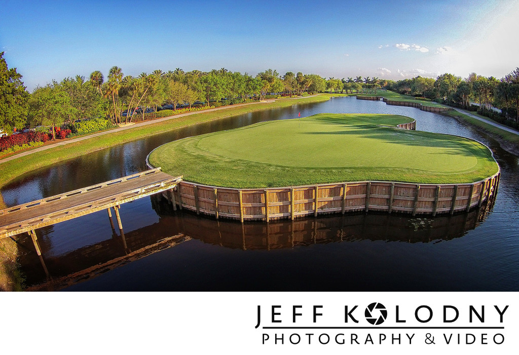 Beautiful putting green island at Mizner Country Club