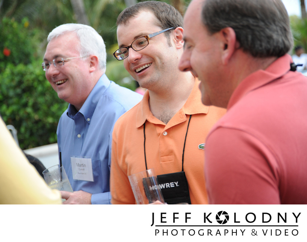 Attendees at a corporate cocktail hour.