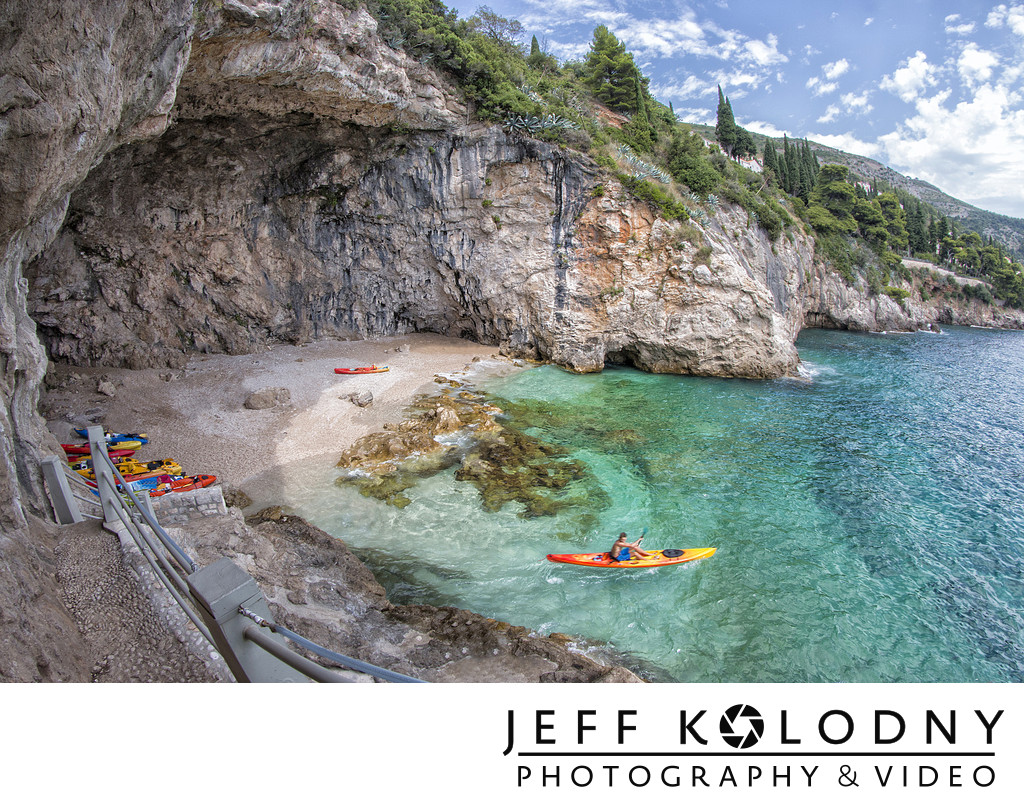 Ocean Cave on the Adriatic sea. Dubrovnik, Croatia