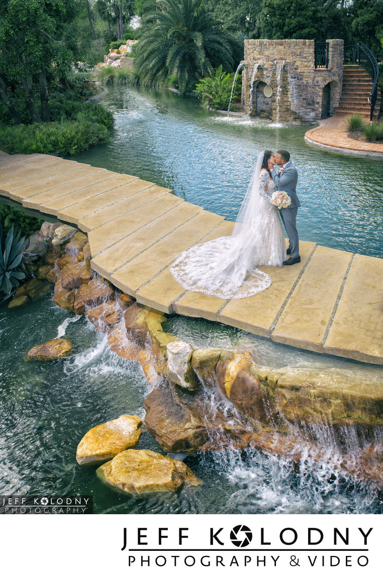 Bride and Groom Kiss at Parkland Country Club in South Florida 